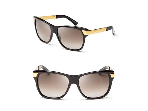 gucci black and gold frames|gold frame Gucci sunglasses.